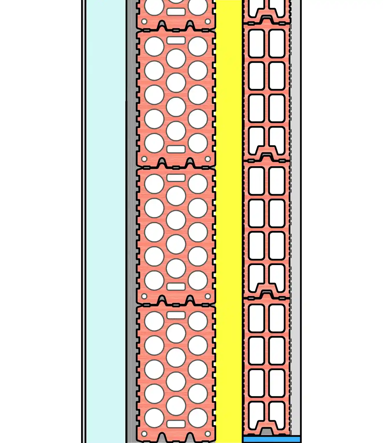 Imágen de sección de fachada sate con trasdosado cerámico para Ladrillo Drybrick Termoacústico